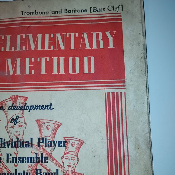 1945 Belwin Elementary Band Method Band Book-Tombone AS IS -Flawed - Picture 2 of 15